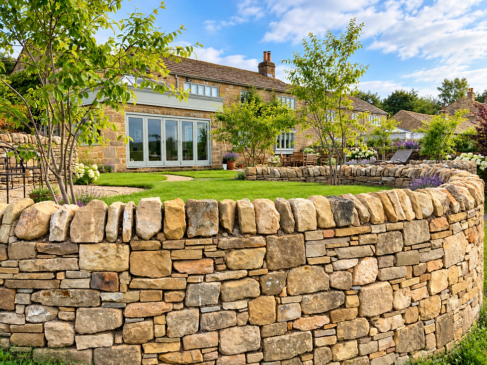 Circular stone wall cottage garden.png