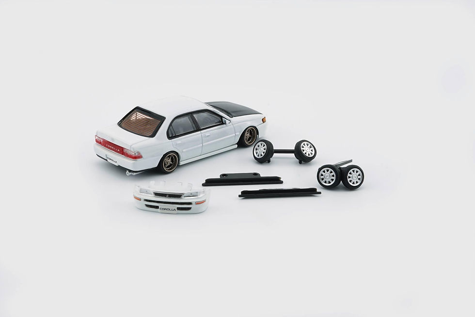 Thumbnail: Toyota Corolla 1996 AE100 Pearl White w Carbon Bonnet & Yellow Lamp