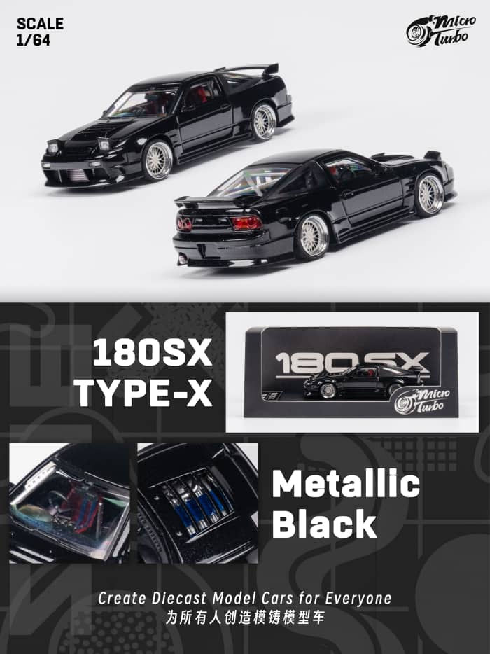 Nissan S13 Silvia 180SX Type X Modified Metallic Black