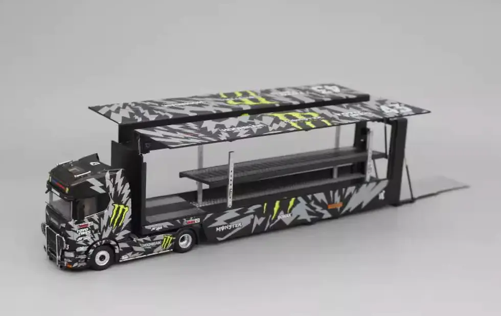 Thumbnail: S730 V8 Enclosed Double Deck Gull Wing Transporter Monster Hoonigian Livery