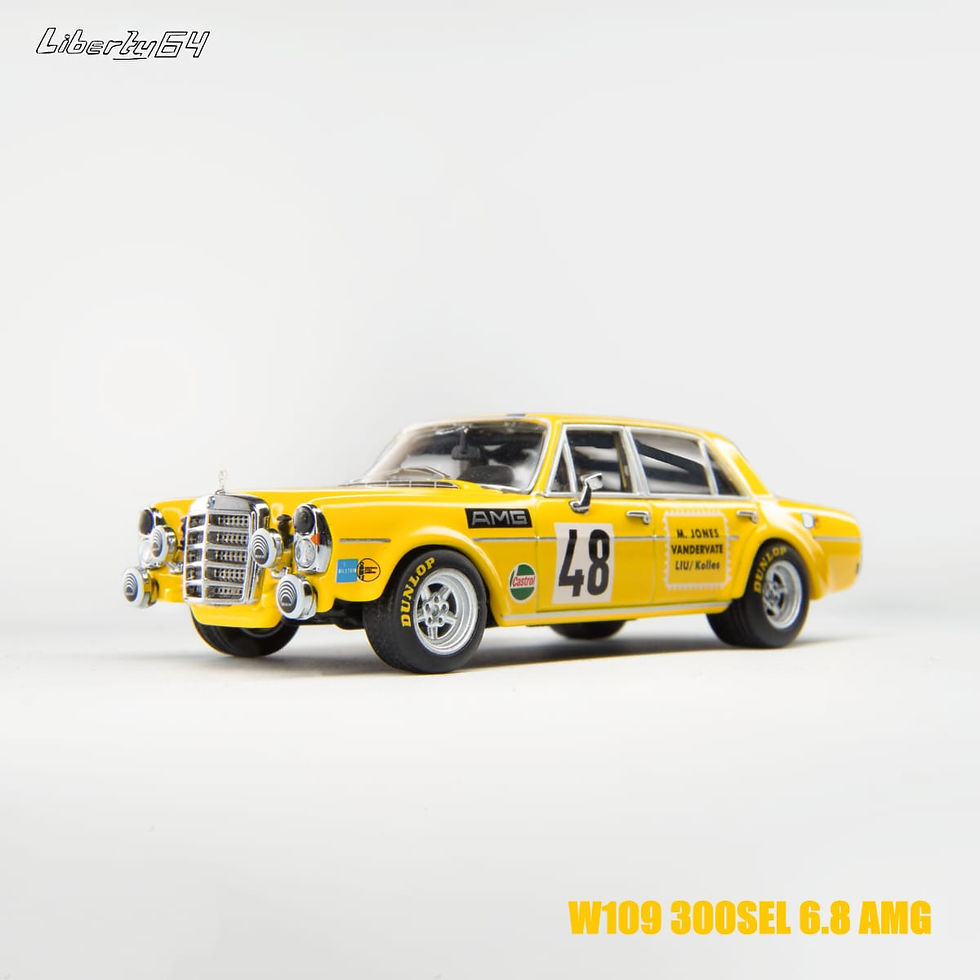 Thumbnail: 300 SEL 6.3 AMG W109 Racing Yellow Pig #48 - 1972 LeMans Text Day
