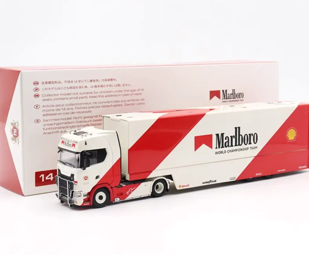 S730 V8 Enclosed Double Deck Gull Wing Transporter Marlboro Livery