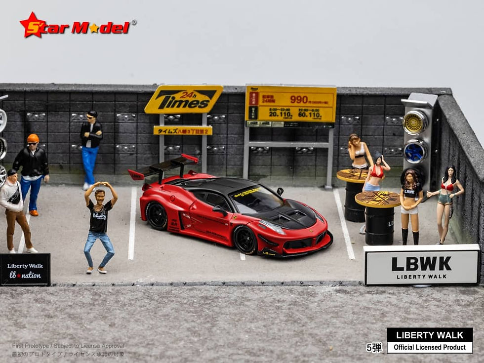 Thumbnail: Ferrari 458 GT LB-Silhouette WORKS Red with Kato Figurine