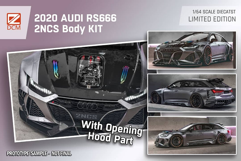 Thumbnail: Audi RS6 Avant (C8) 2NCS Modified with Transparent Engine-Hood Silver Grey