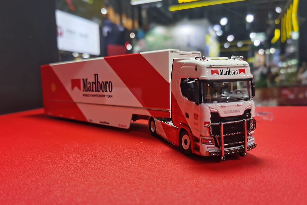 Thumbnail: S730 V8 Enclosed Double Deck Gull Wing Transporter Marlboro Livery