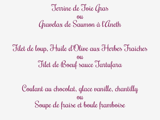 Menu de la Fête des Mères