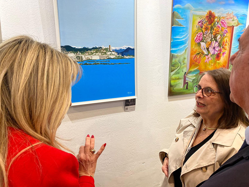 En compagnie de M. Jean Leonetti Maire d'Antibes                                                                                                                    et de Mme Simone Torres Foret-Dodelin Adjointe déléguée à la culture.