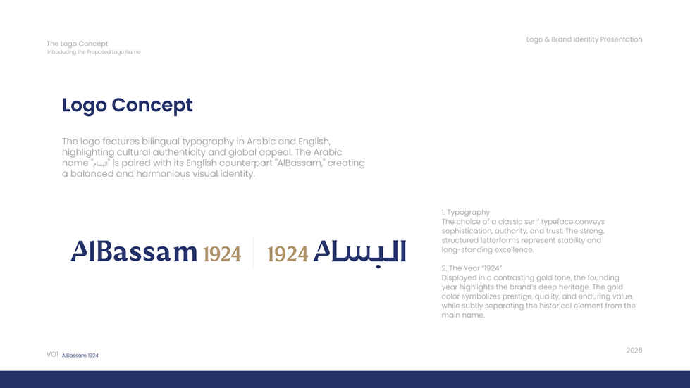 تصميم شعار البسام 1924 وهويته البصرية باللغتين العربية والإنجليزية