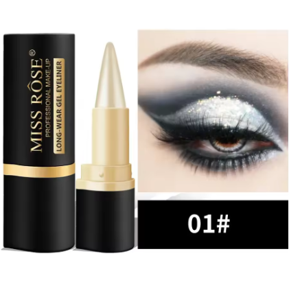 תמונה ממוזערת: אייליינר מוצק | איפור עמיד | MISS ROSE | אייליינר ג'ל | צללית סטיק