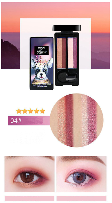 Thumbnail: פלטה 2 צלליות כפולות לעישון צלליות בקלי קלות ומברשת מיוחדת NOVO