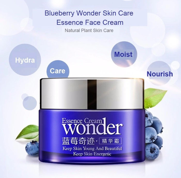 העור מתחיל להזדקן? יש לך קמטים BIOAQUA WONDER קרם יום אוכמניות וחומצה היאלורונית, מעולה, מבהיר כתמים, ממצק, מפחית ומונע קמטים