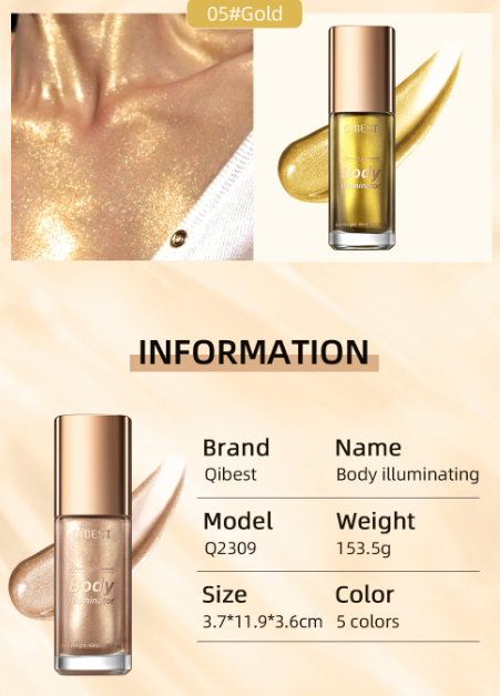 תמונה ממוזערת: ברונזר מומלץ | היילייטר נוזלי | QIBEST | ברונזר נוזלי