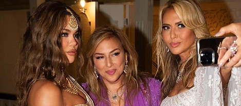 Ofira Sandberg, Lorraine Schwartz, and Khloe Kardashian at the Ambani Wedding