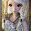 Thumbnail: Wig Sculpture - size 8.25 - Kaye Wiggs/Smart Doll- Cream and Blue Pixie Pigtails