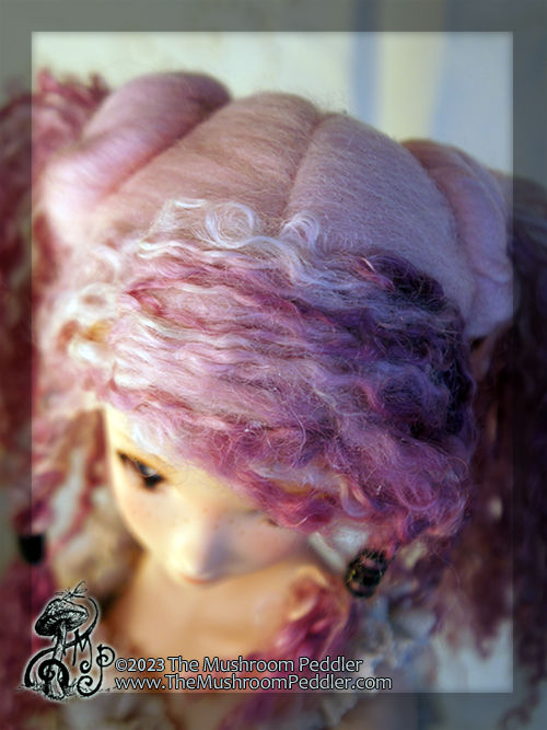 Thumbnail: Wig Sculpture - size 8.25 - Kaye Wiggs/Smart Doll - Rose Pixie Pigtails