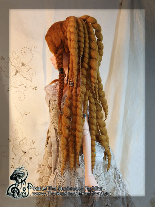 Thumbnail: Wig Sculpture - size 8.25 - Smart Doll/Kaye Wiggs- Ginger Swirl Pigtails