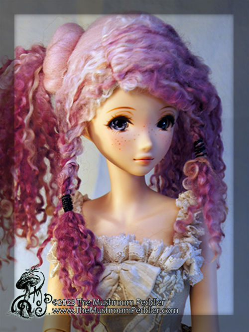 Thumbnail: Wig Sculpture - size 8.25 - Kaye Wiggs/Smart Doll - Rose Pixie Pigtails