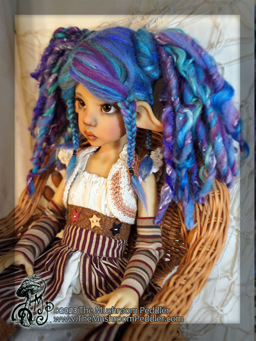 Thumbnail: Wig Sculpture - size 8.25 - Kaye Wiggs/Smart Doll - Dread Pirate Twilight