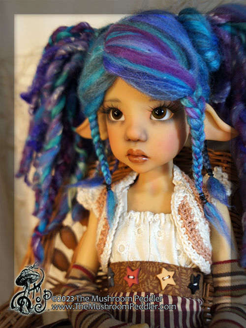 Thumbnail: Wig Sculpture - size 8.25 - Kaye Wiggs/Smart Doll - Dread Pirate Twilight