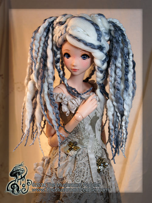 Thumbnail: Wig Sculpture - size 8.25 - Smart Doll/Kaye Wiggs - Pepper Pigtails