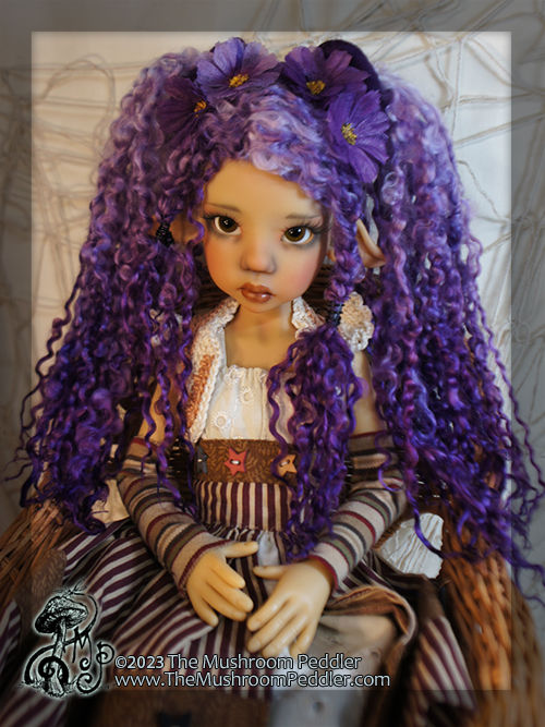 Thumbnail: Wig Sculpture - size 8.25 - Kaye Wiggs/Smart Doll - Frosted Grapes Pixi Pigtails