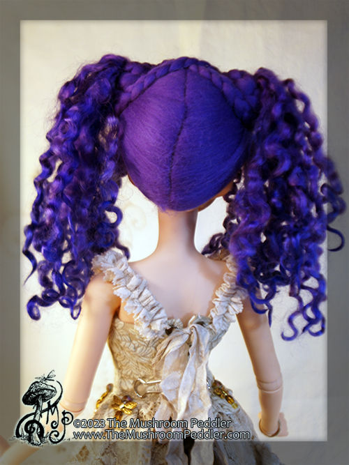 Thumbnail: Wig Sculpture - size 8.25 - Kaye Wiggs/Smart Doll - Amethyst Pixie Pigtails