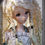 Thumbnail: Wig Sculpture - size 8.25 - Kaye Wiggs/Smart Doll- Cream and Blue Pixie Pigtails