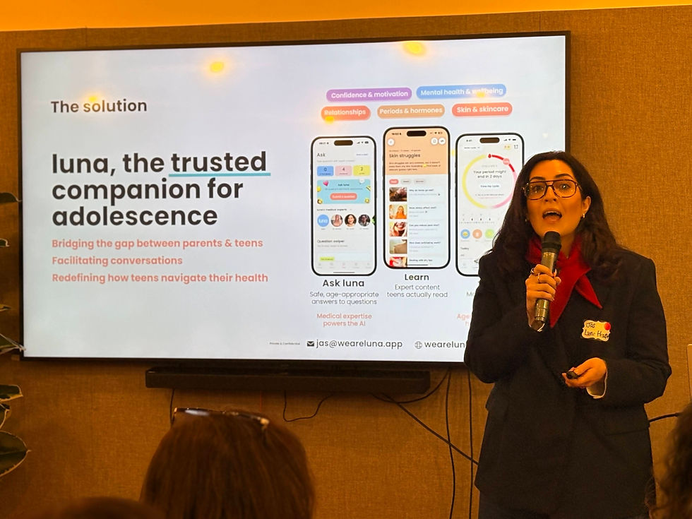 Jas Schembri-Stothart, founder of luna, presents her digital health platform supporting teenage girls with trusted medical information.