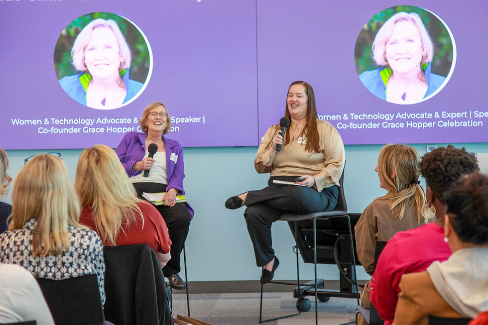 Jenny Kay Pollock interviews Telle Whitney during a fireside chat on AI governance, board leadership, and technology culture at Snowflake's Silicon Valley AI Center.