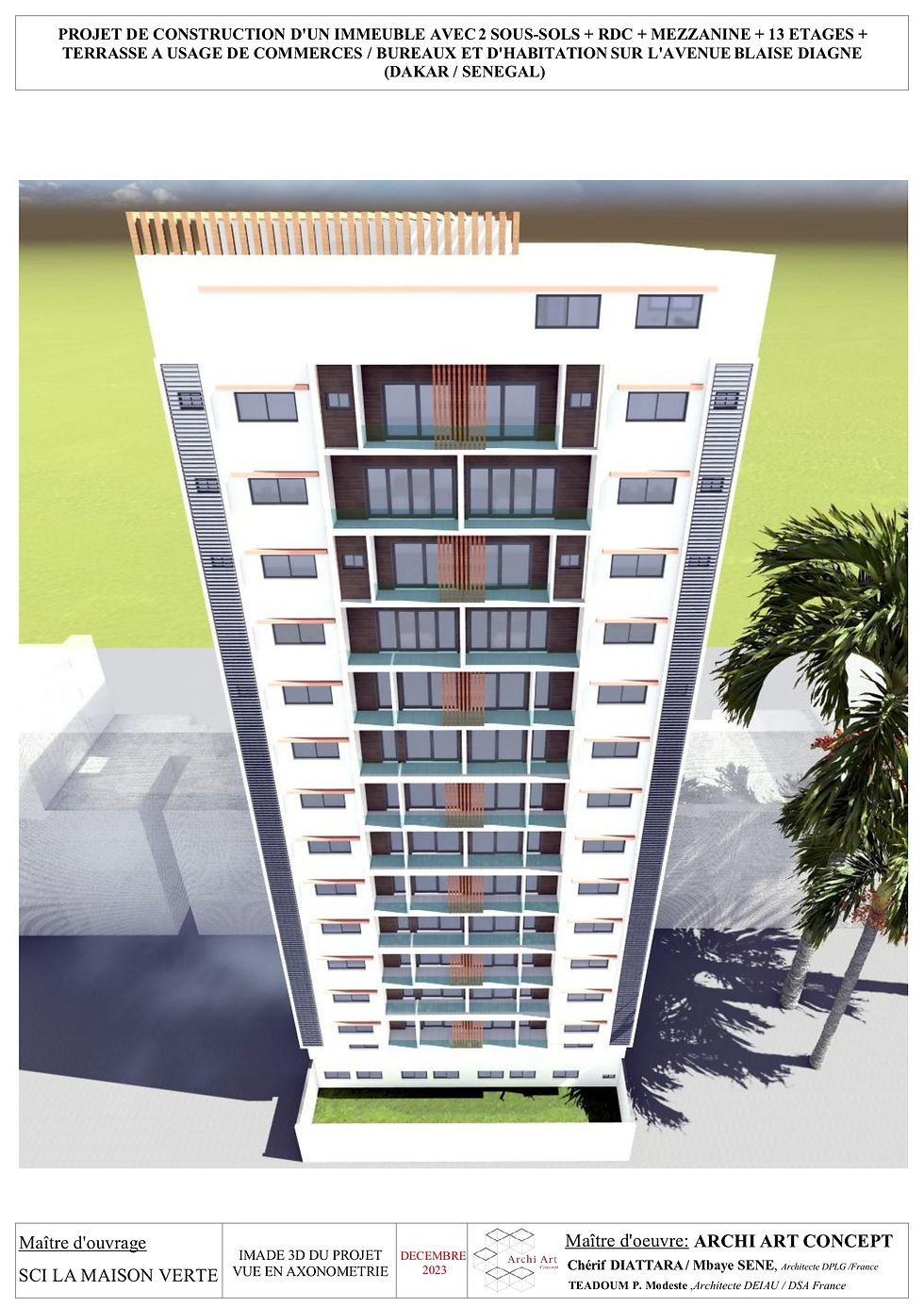 15-12-23-PROJET DE CONSTRUCTION D'UN IMMEUBLE 2SS+RDC+MEZZA+13+TERRASSE SUR L'AVENUE BLAIS