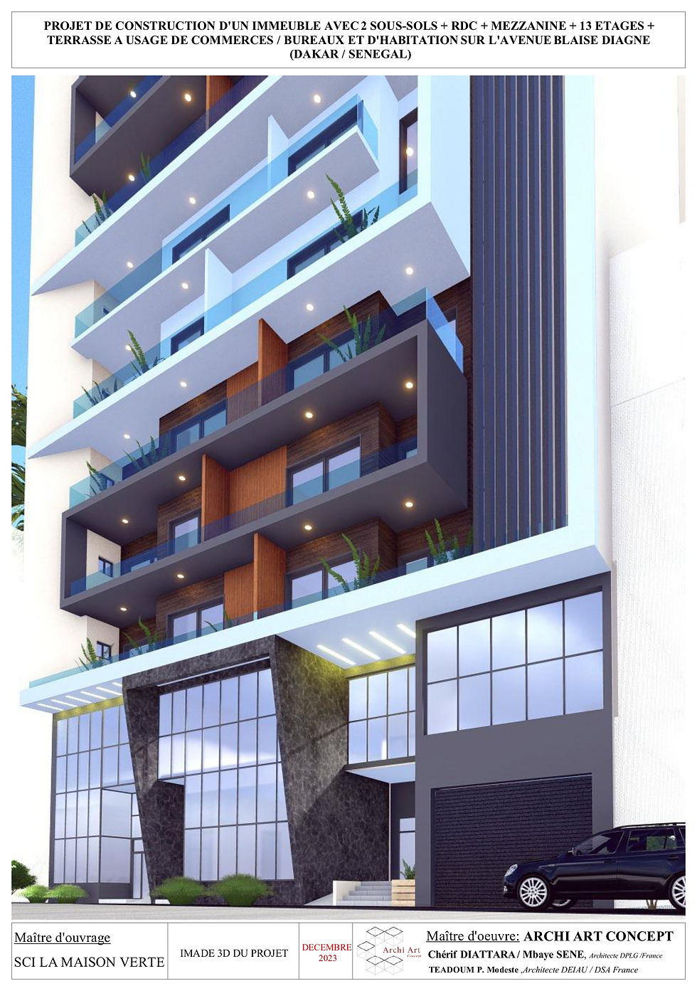 15-12-23-PROJET DE CONSTRUCTION D'UN IMMEUBLE 2SS+RDC+MEZZA+13+TERRASSE SUR L'AVENUE BLAIS