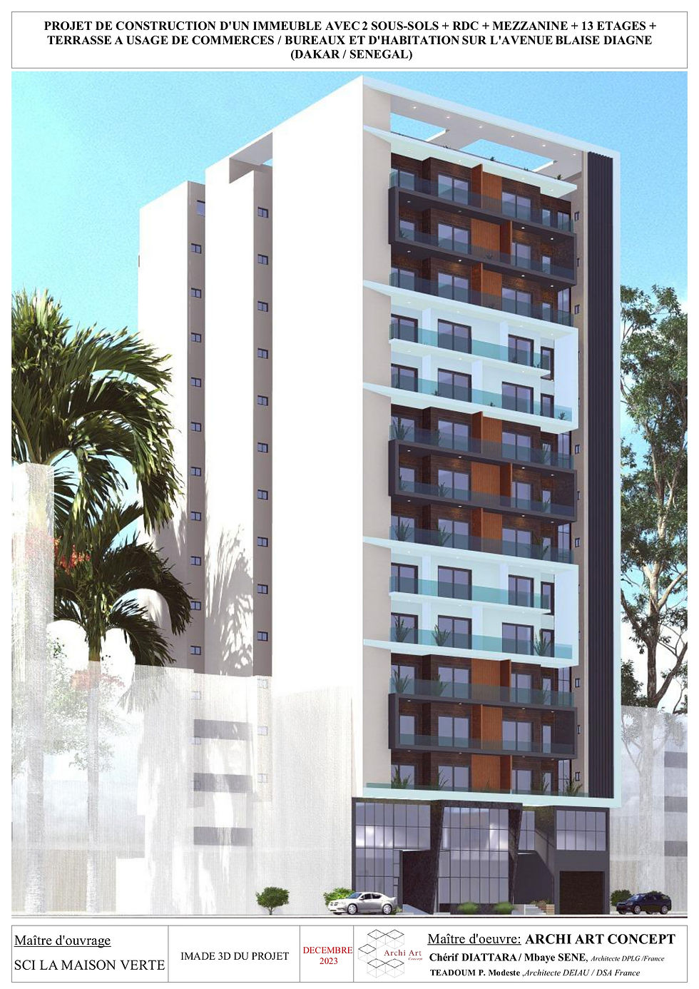 15-12-23-PROJET DE CONSTRUCTION D'UN IMMEUBLE 2SS+RDC+MEZZA+13+TERRASSE SUR L'AVENUE BLAIS