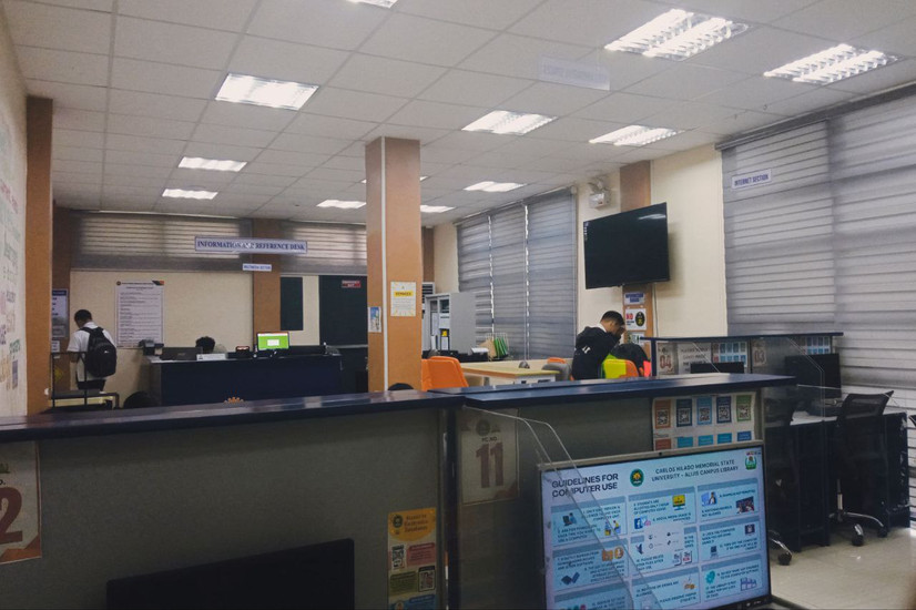 inside the library