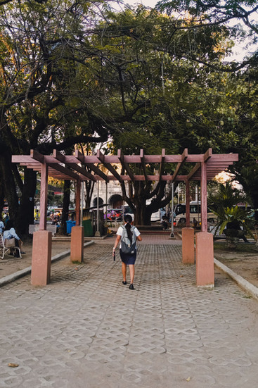 a girl passing by