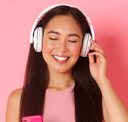 portrait-carefree-attractive-asian-woman-enjoying-favorite-song-close-eyes-relax-while-lis