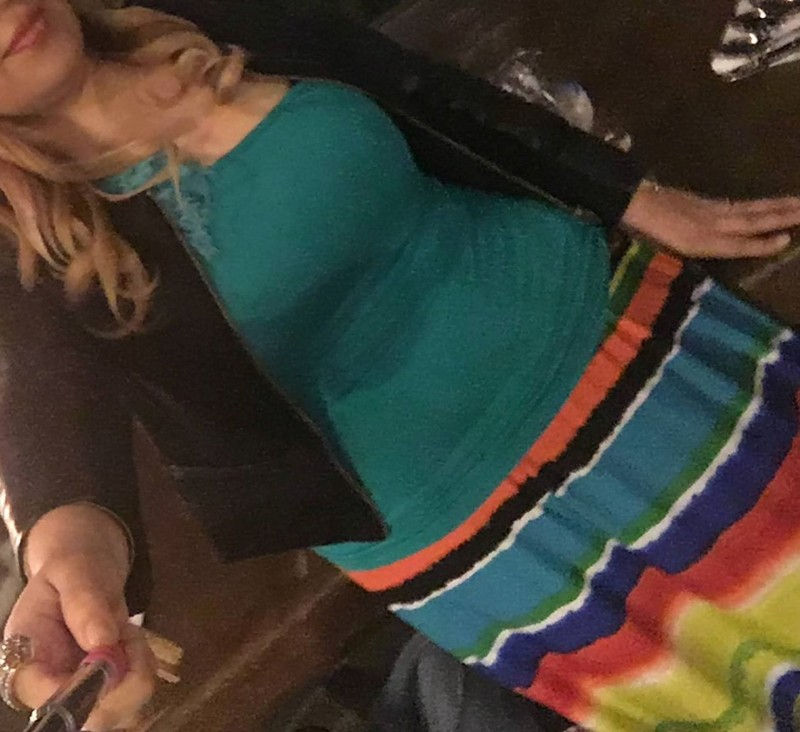 Thumbnail: L(R) Size Women's Flamingo Top Color Turquoise