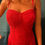 Thumbnail: XL(R) Size Women's Short Dress Material Girl Women Sleeveless Red