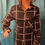 Thumbnail: Large(R) Size Women's Long Sleeve Cardigan Blazer Black/White