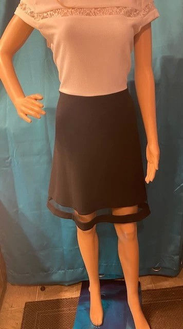 Thumbnail: TeezeMe Women Short Sleeve Mini White/Black Dress Size 13/14