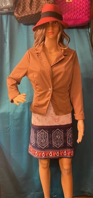 Fancyqube Women Brown 3/4 Sleeve Blazer Size XXL