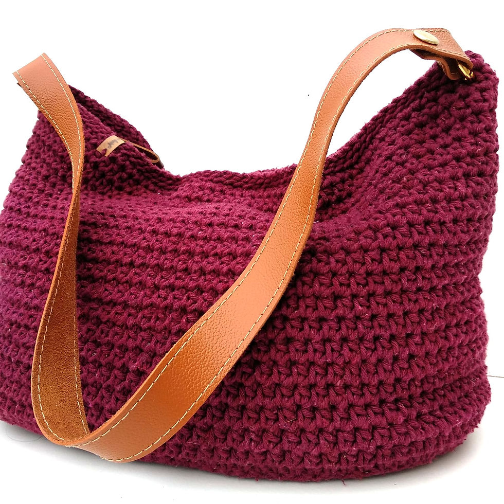 Thumbnail: Bolsa De Croche Fio Algodão Ziper Feito A Mão Bolsasmarycota