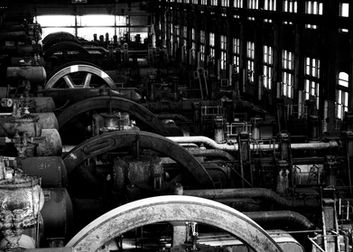 Inside of a steel factory