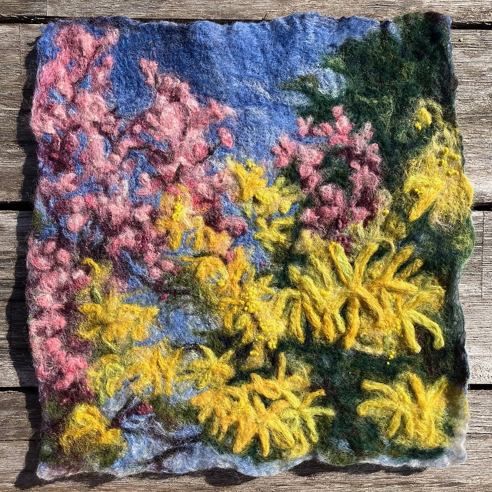 Forsythia and Fruitless Plum - SOLD