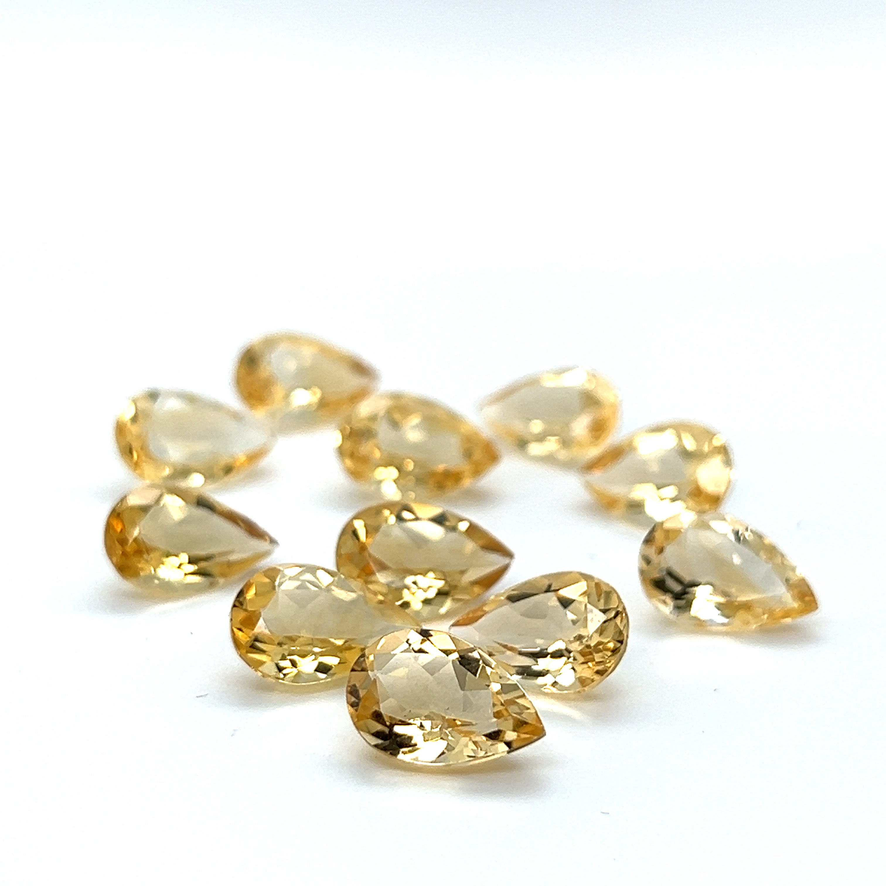 Citrine 12x8mm Pear shape Calibrated Natural Citrine Stone Yellow Citrine Loose