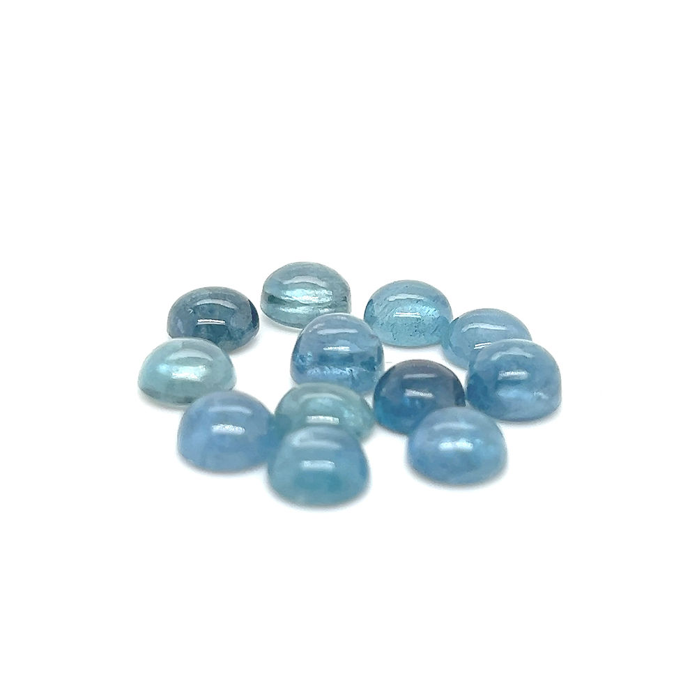 Thumbnail: AAA Quality Aquamarine cabochon 7mm size. Natural Aquamarine calibrated ge