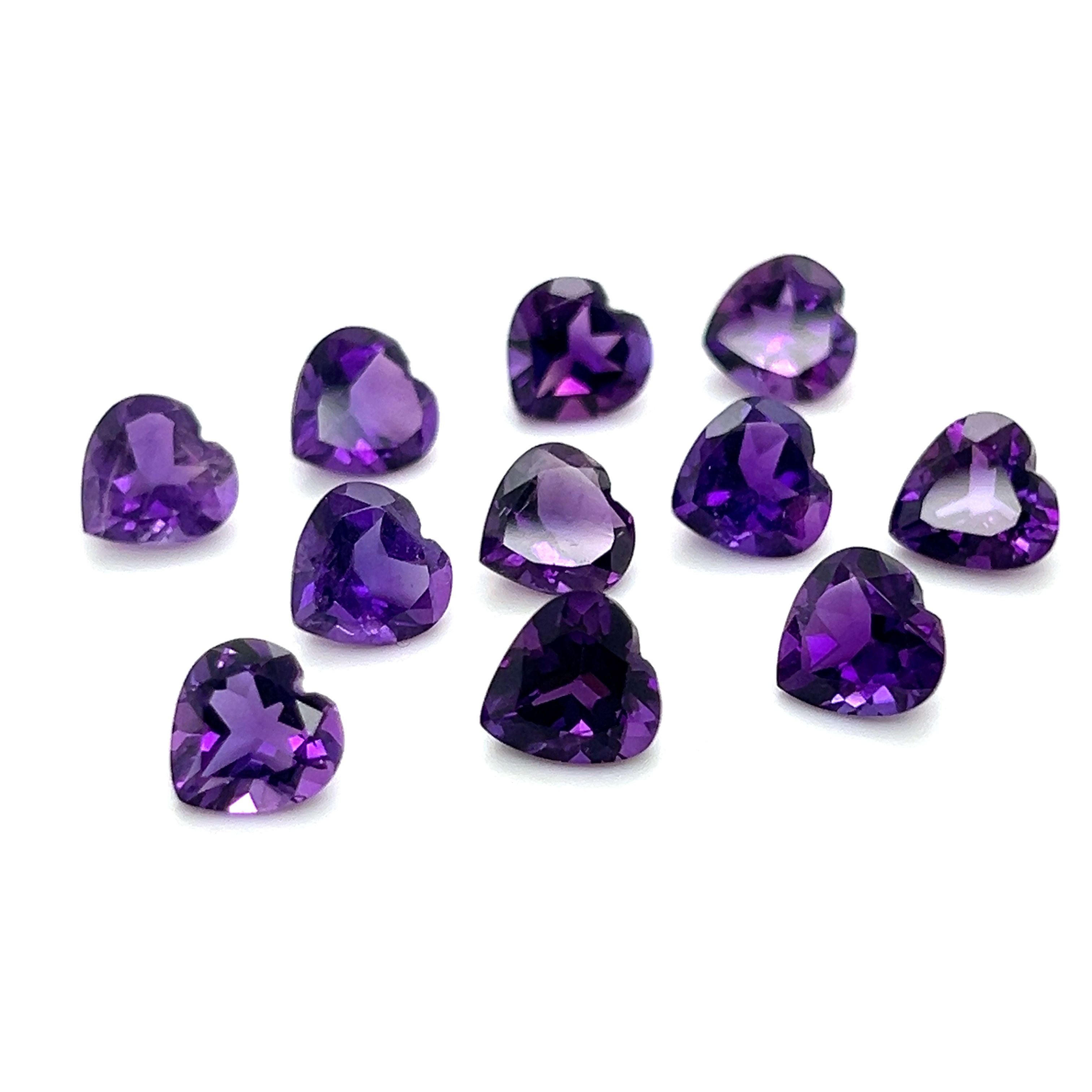 Amethyst 8 mm Heart Shape Natural Gemstone Purple African Amethyst stone