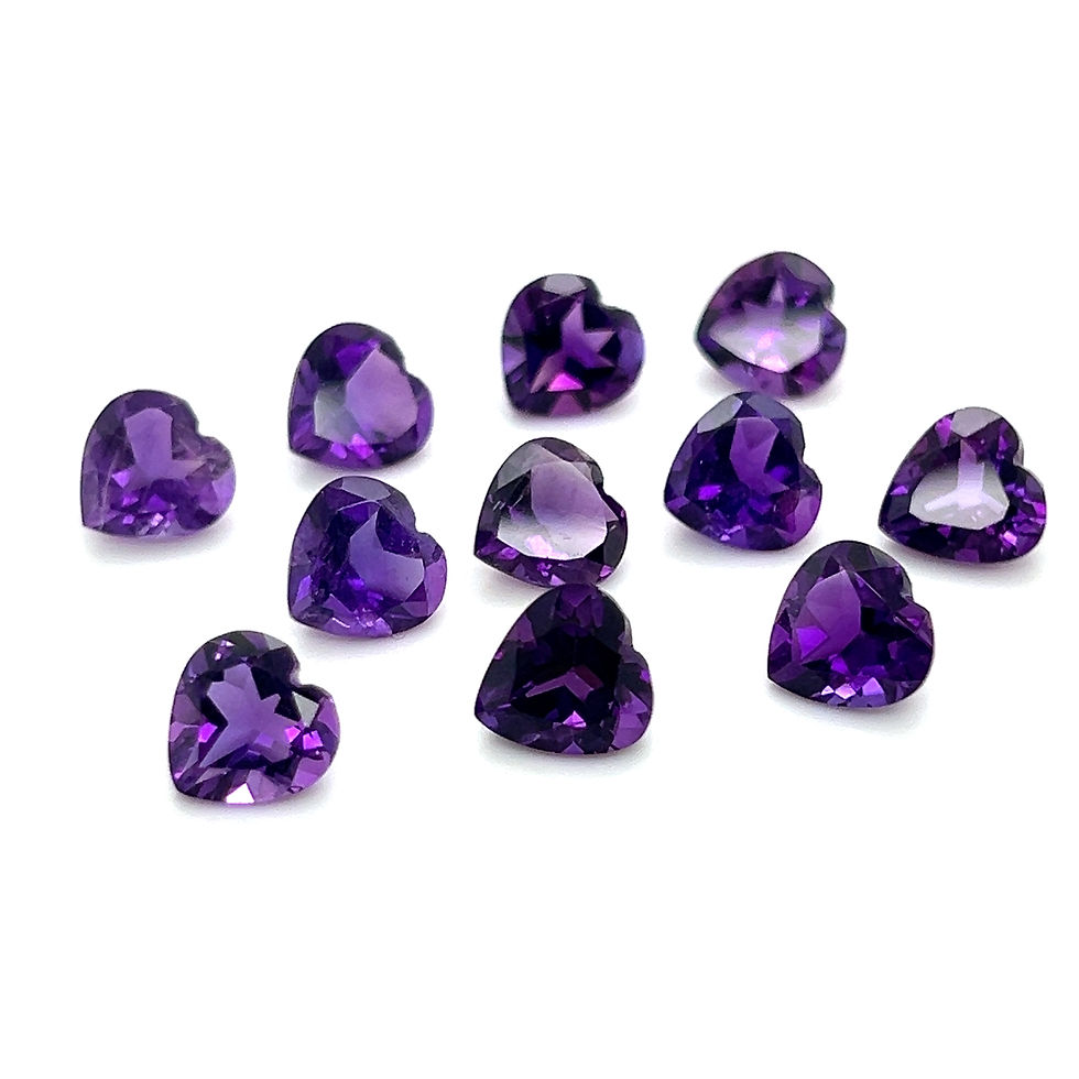 Thumbnail: Amethyst 8 mm Heart Shape Natural Gemstone Purple African Amethyst stone