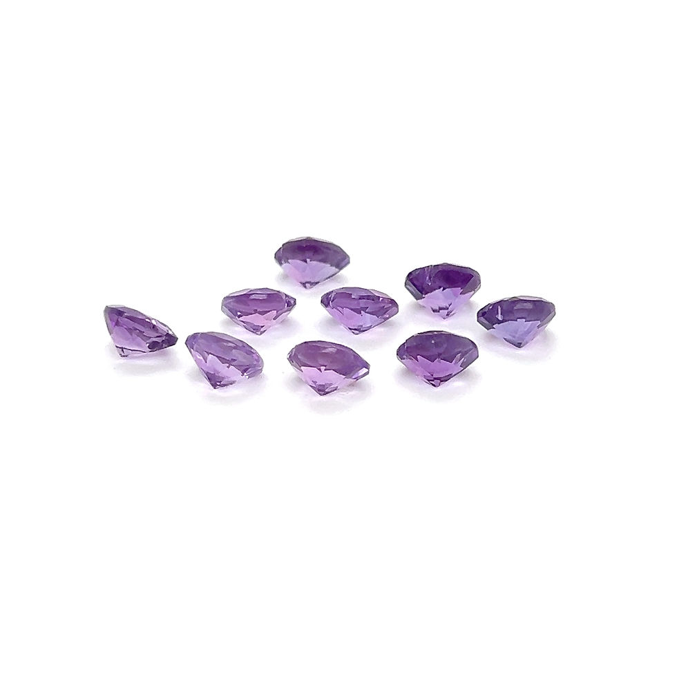 Thumbnail: Amethyst 8 mm Heart Shape Natural Gemstone Purple Brazilian Amethyst stone.