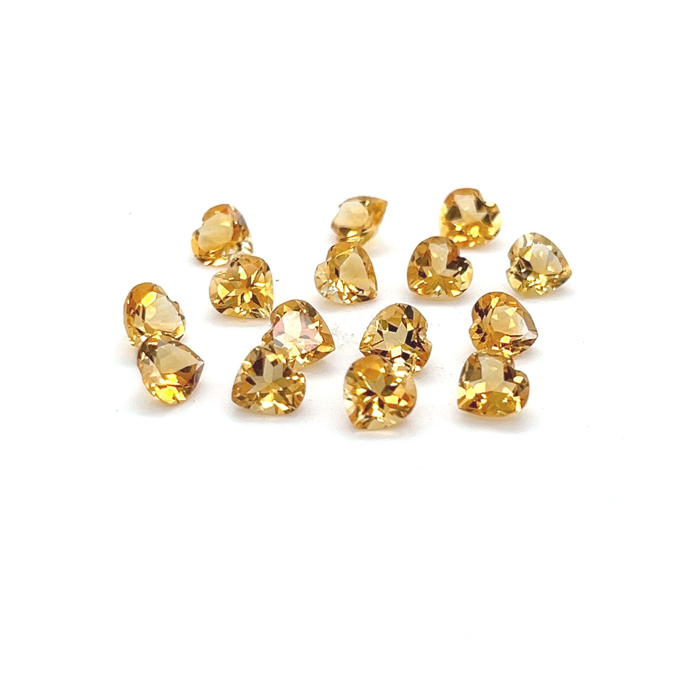 Citrine 6 mm Heart shape Calibrated Natural Citrine Stone Yellow Citrine Loose