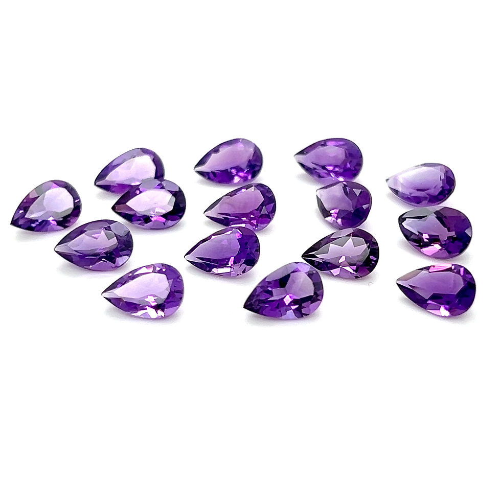Thumbnail: Amethyst 9x6 mm Pear Shape Natural Gemstone Purple African Amethyst stone